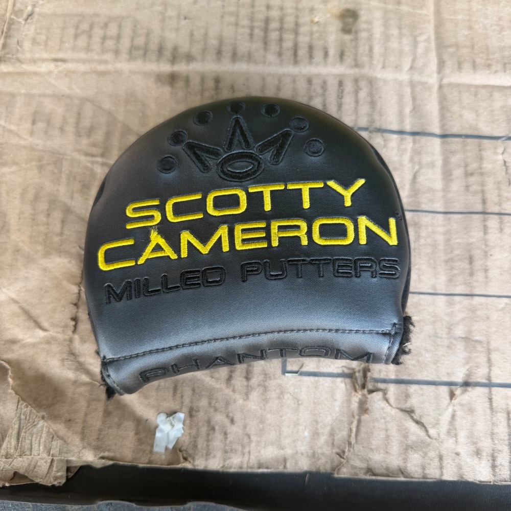 Scotty Cameron Titleist Phantom X Mallet Putter Headcover Black Yellow Silver